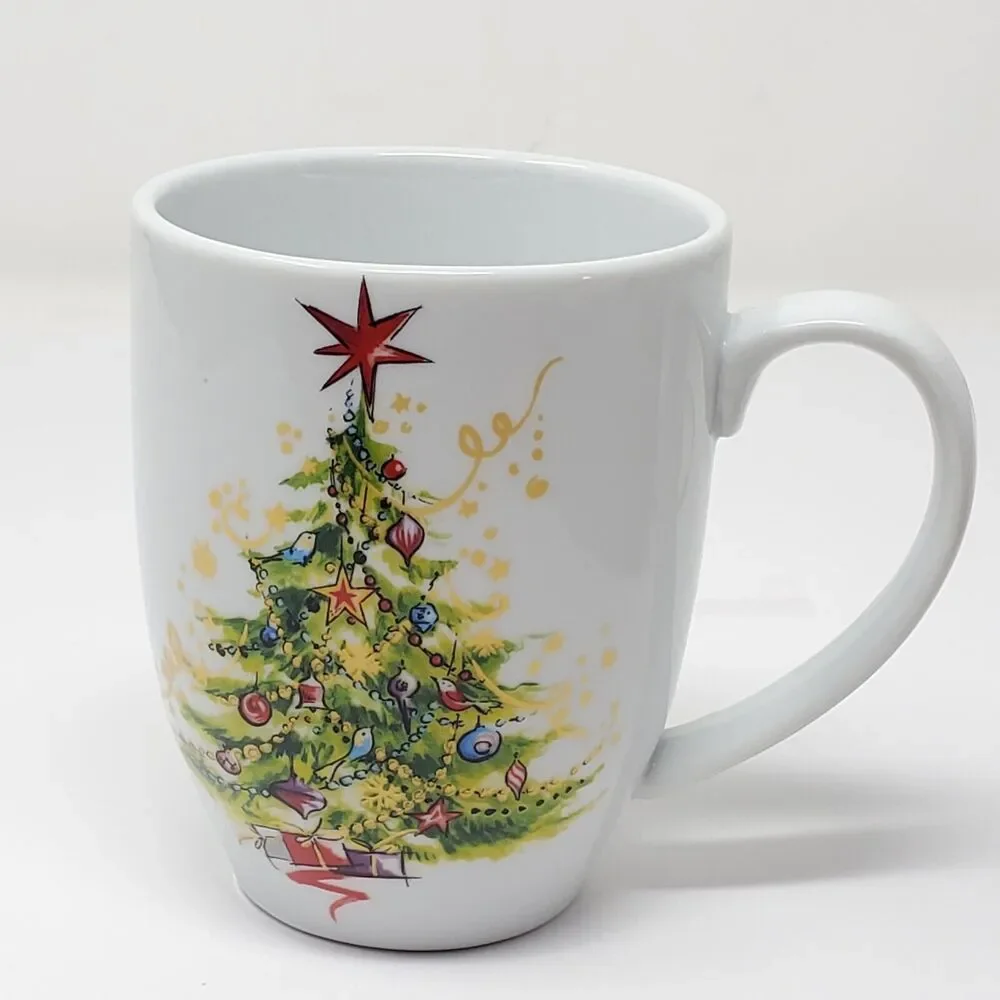 Pottery Barn Christmas Tree Coffee Tea Mug Replacement 16 Oz Holiday Drink ware